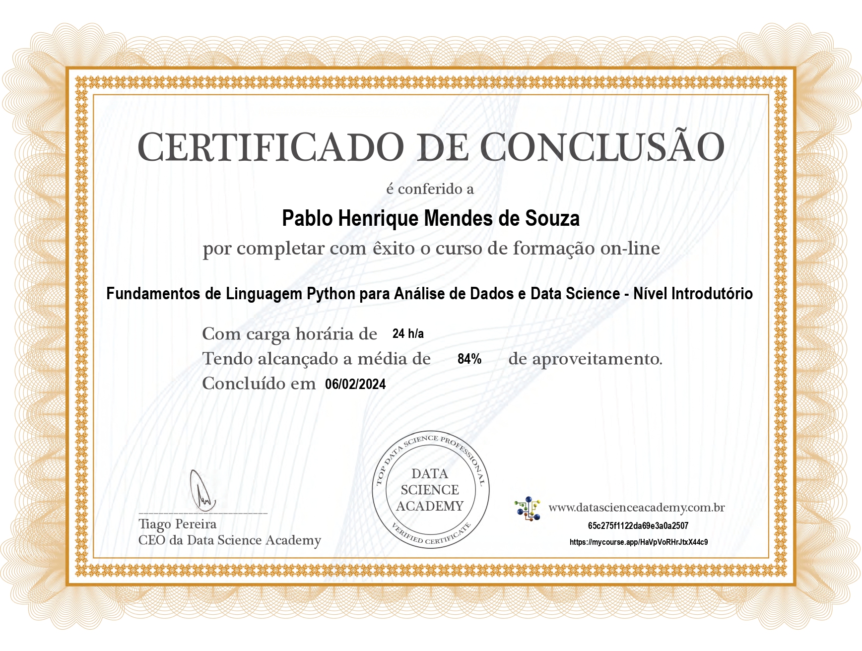 Certificate